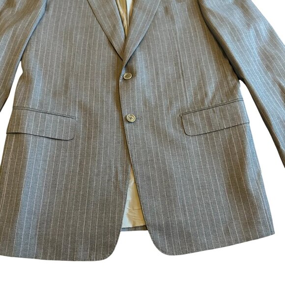 Pal Zileri Grey Pink Pinstripe Blazer Jacket Wool Silk Button Closure Size 52L - Picture 4 of 13